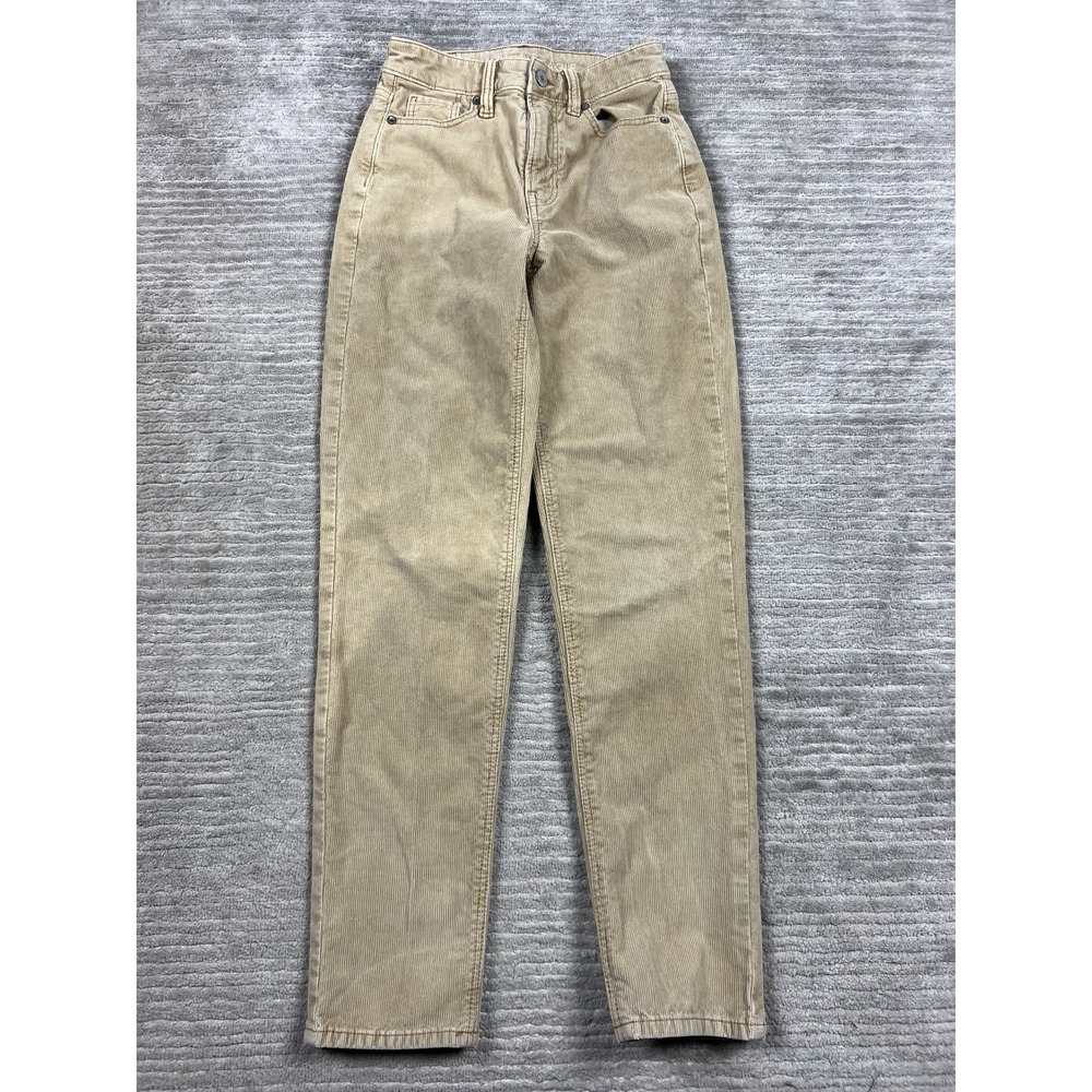 American Eagle Corduroy Mom Jeans Womens 000 Brown Straight Jean Stretch